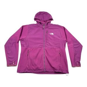 The North Face Jacket Womens XL Purple Fleece Softshell Hooded Full Zip Hiking